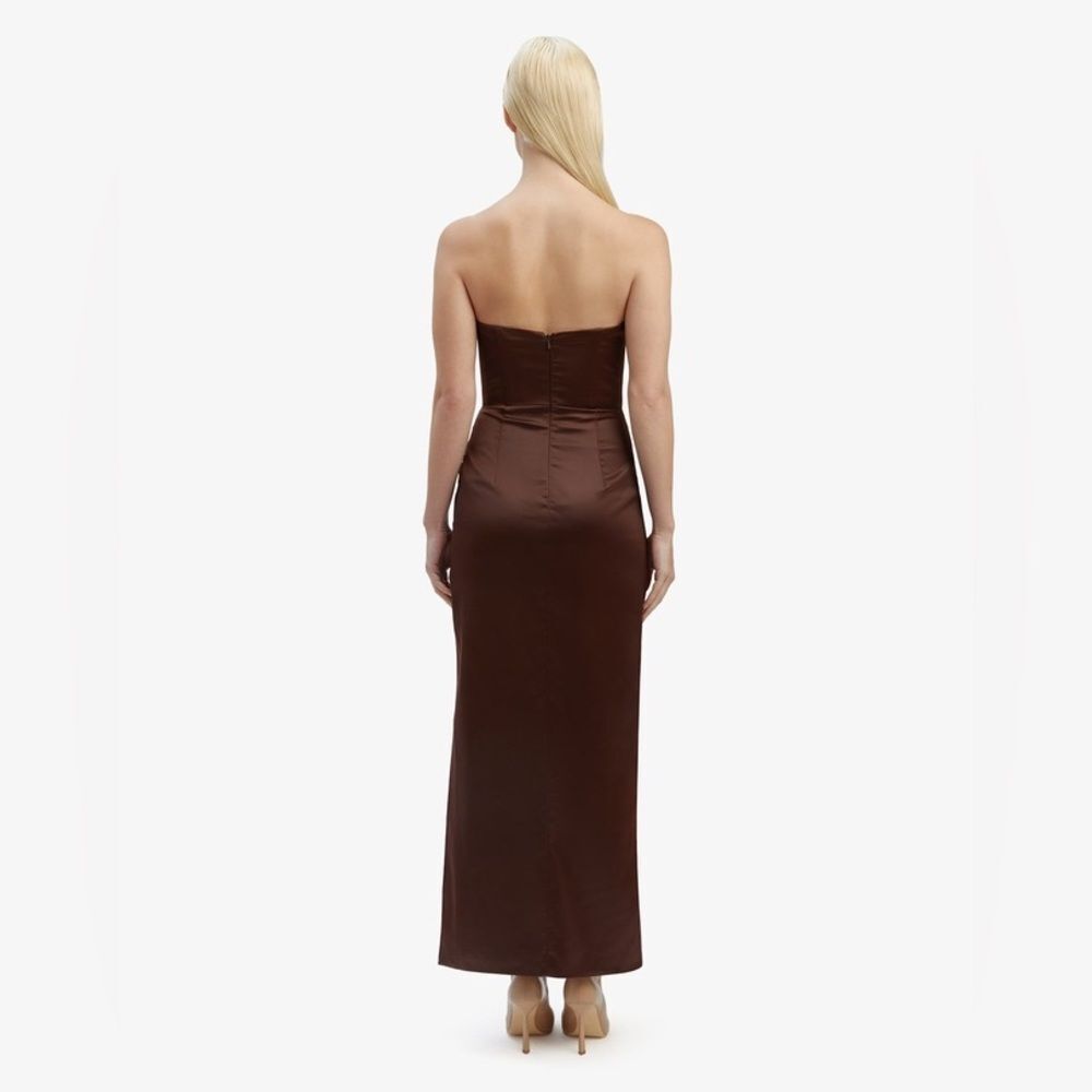BARDOT Everlasting Satin Midi Dress In Chocolate Size 8 DM3 - Picture 4 of 12